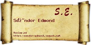 Sándor Edmond névjegykártya